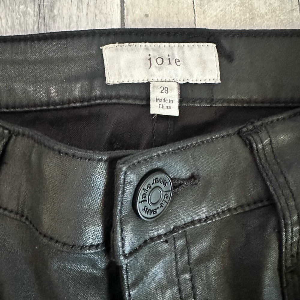 Anthropologie Joie | Sexy Coated Faux Leather Denim | High Rise ! Cargo … - Picture 5 of 10